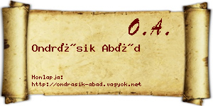 Ondrásik Abád névjegykártya